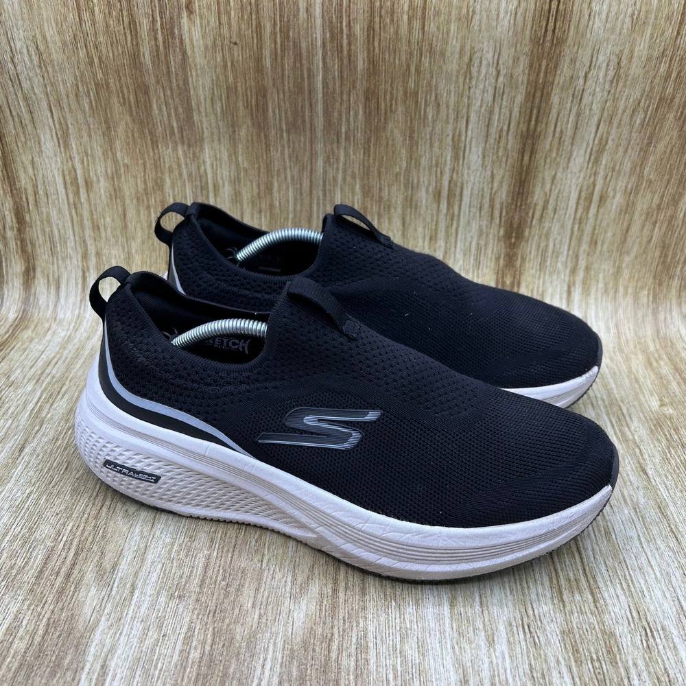 Skechers GoRun Elevate 2.0 Womens Size 9 Black Grey Slip On Mesh Sneakers 129010